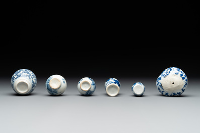 Nine Chinese blue and white wares, Kangxi and later