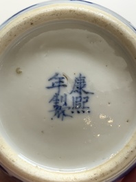 Nine Chinese blue and white wares, Kangxi and later