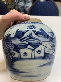 Nine Chinese blue and white wares, Kangxi and later