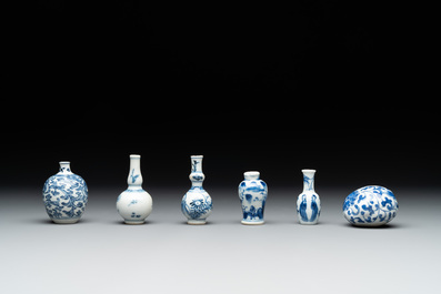 Nine Chinese blue and white wares, Kangxi and later