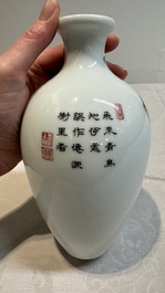 Two Chinese famille rose vases and a wall pocket vase, 19/20th C.