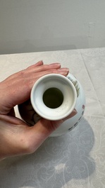 Two Chinese famille rose vases and a wall pocket vase, 19/20th C.