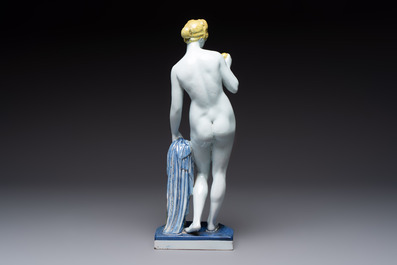 A polychrome faience model of Venus with the apple after Bertel Thorvaldsen, Samson, Paris, 19th C.