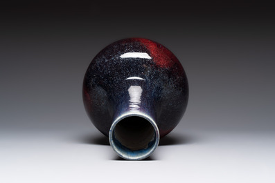 A Chinese flamb&eacute;-glazed bottle vase, 19th C.