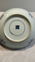 A Chinese blue and white 'dragon' plate, Yongzheng