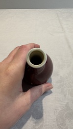 A Chinese sang-de-boeuf bottle vase, 19/20th C.