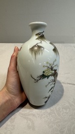 Two Chinese famille rose vases and a wall pocket vase, 19/20th C.