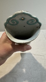 Two Chinese famille rose vases and a wall pocket vase, 19/20th C.