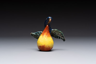 A collection of six polychrome Dutch Delft hanging fruits, 18th C.