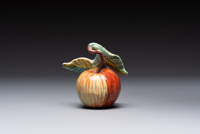 A collection of six polychrome Dutch Delft hanging fruits, 18th C.