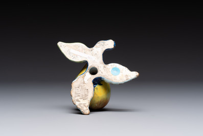 A collection of six polychrome Dutch Delft hanging fruits, 18th C.