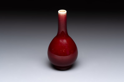 A Chinese sang-de-boeuf bottle vase, 19/20th C.