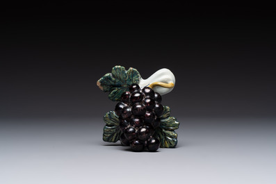 A collection of six polychrome Dutch Delft hanging fruits, 18th C.