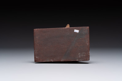 A Chinese polychrome lacquered wooden sculpture of Weituo, 17/18th C.