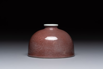 A fine Chinese peachbloom-glazed waterpot or taibaizun, Kangxi mark and of the period