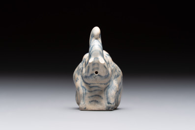 An Annamese or Vietnamese blue and white elephant-form water dropper, 15/16th C.
