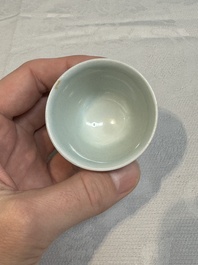 A pair of Chinese doucai 'narcissus' wine cups, Guangxu mark and of the period
