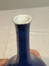 A small Chinese powder-blue bottle vase, 18th C.