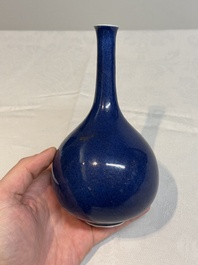 A small Chinese powder-blue bottle vase, 18th C.