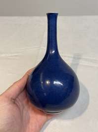 A small Chinese powder-blue bottle vase, 18th C.