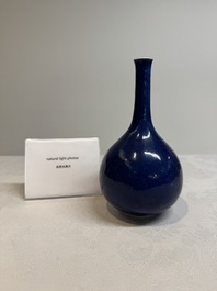 A small Chinese powder-blue bottle vase, 18th C.