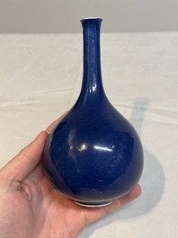 A small Chinese powder-blue bottle vase, 18th C.