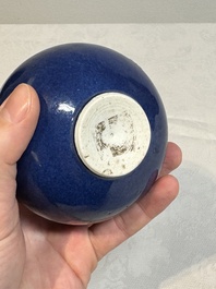 A small Chinese powder-blue bottle vase, 18th C.