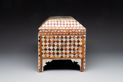 A rare and fine Ottoman mother-of-pearl and tortoiseshell-inlaid casket, 18/19th C.