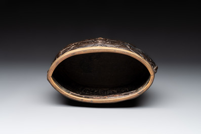 A Dutch gilt-brass mounted pressed baleen casket, Herman Doomer, 17th C.