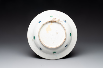 A polychrome Iznik pottery 'saz leaf' dish, Turkey, late 16th C.