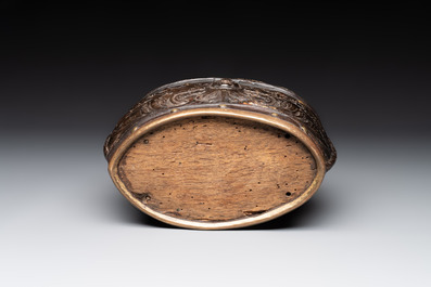 A Dutch gilt-brass mounted pressed baleen casket, Herman Doomer, 17th C.