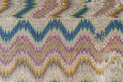A large Italian woollen embroidered 'Bargello' or flame stitch wall hanging, 18th C.