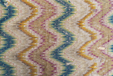 A large Italian woollen embroidered 'Bargello' or flame stitch wall hanging, 18th C.