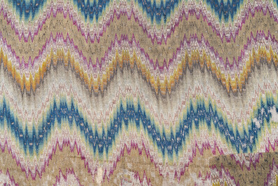 A large Italian woollen embroidered 'Bargello' or flame stitch wall hanging, 18th C.