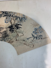 Feng Chaoran 馮超然 (1882-1954) and Wang Xuetao 王雪濤 (1903-1982): 'Two fans', ink and colour on paper