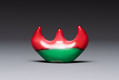 Six Chinese porcelain and glass brush rests, 19/20th C.