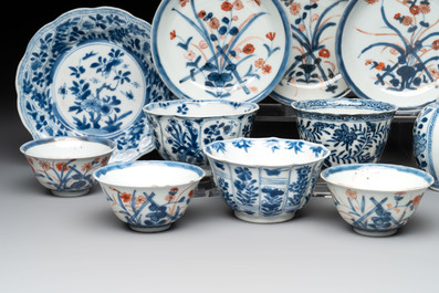 17 Chinese blue, white and Imari-style white wares, Kangxi/Yongzheng