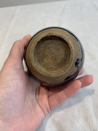 A Chinese brown-glazed vase and a black-glazed jar, Song/Ming