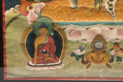 Three Tibetan thangkas, 19/20th C.
