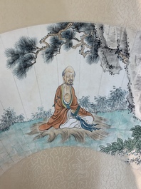 Feng Chaoran 馮超然 (1882-1954) and Wang Xuetao 王雪濤 (1903-1982): 'Two fans', ink and colour on paper