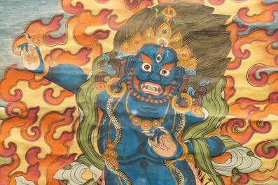 Three Tibetan thangkas, 19/20th C.