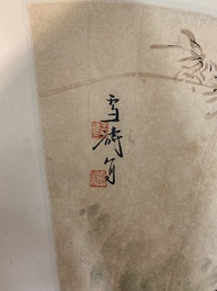 Feng Chaoran 馮超然 (1882-1954) and Wang Xuetao 王雪濤 (1903-1982): 'Two fans', ink and colour on paper