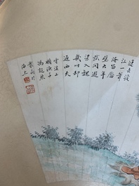 Feng Chaoran 馮超然 (1882-1954) and Wang Xuetao 王雪濤 (1903-1982): 'Two fans', ink and colour on paper