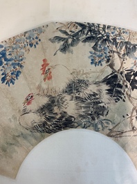 Feng Chaoran 馮超然 (1882-1954) and Wang Xuetao 王雪濤 (1903-1982): 'Two fans', ink and colour on paper