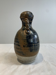 A Chinese brown-glazed vase and a black-glazed jar, Song/Ming