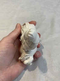 A Chinese 'jun' bowl and a Dehua blanc de Chine group with Guanyin, Ming/Qing