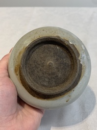 A Chinese 'jun' bowl and a Dehua blanc de Chine group with Guanyin, Ming/Qing