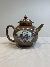 A large Chinese Imari-style capucin-brown-ground teapot and cover, Qianlong