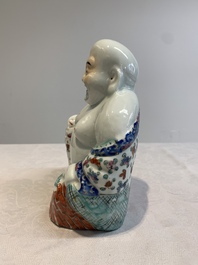 Four Chinese famille rose Milefo Buddhas, Wan Tongshun 萬同順 mark, 20th C.