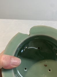 A Chinese Longquan celadon tripod censer, Southern Song